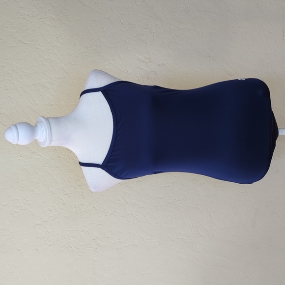 LIKE NEW Baleaf Navy Open V-Back One-Piece Swimsuit Size 36 Medium - Picture 5 of 12